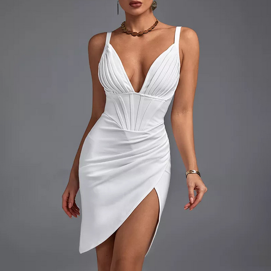 Robe corset blanche courte