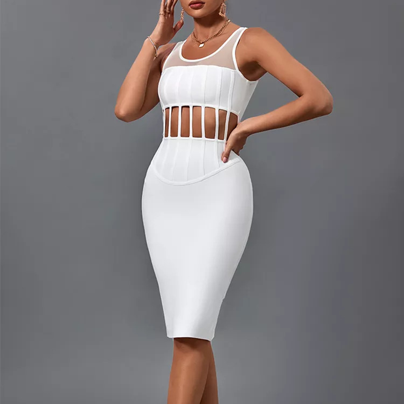 Robe corset transparent vue de profil