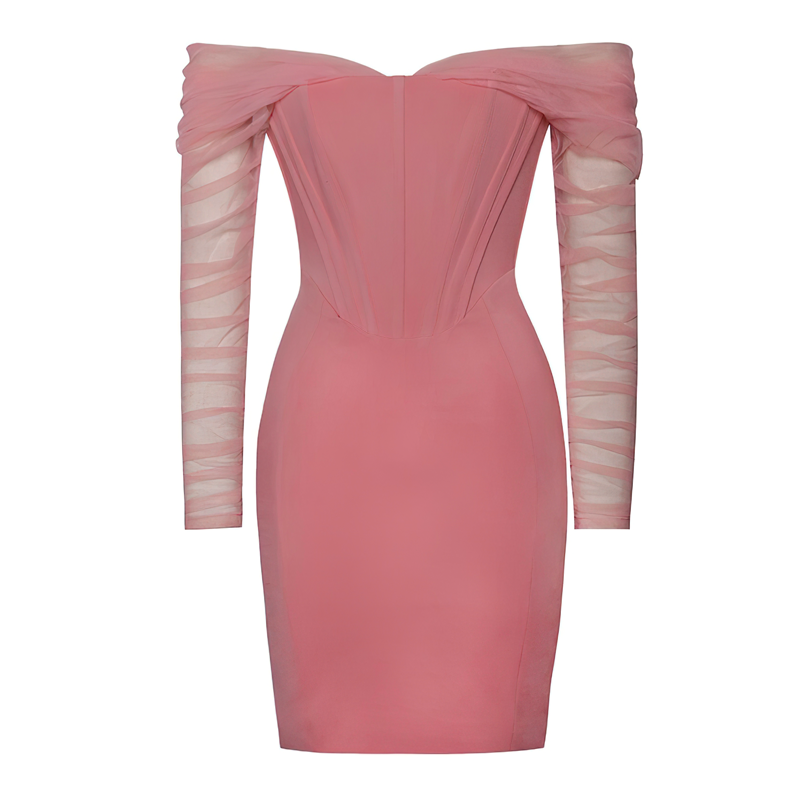 Zoom sur une robe de soirée corset bustier vue de face