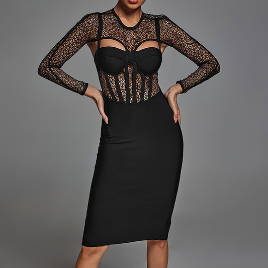 Robe de soirée corset dentelle