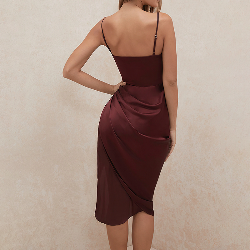Robe mi-longue à effet corset vue de dos
